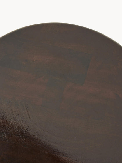 Westwing Taburete De Madera De Mango Burgundy