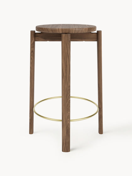 Westwing Taburete de madera de nogal Passage