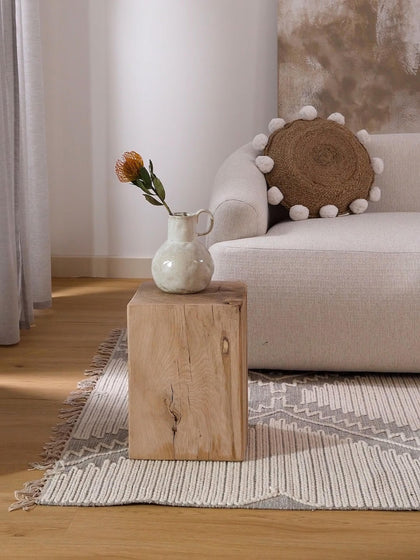 Westwing Taburete De Madera De Roble Block