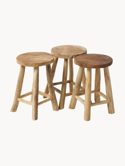 Westwing Taburete De Madera De Teca Badia