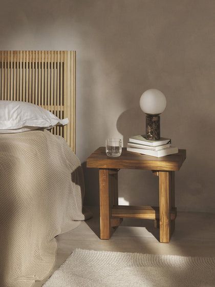 Westwing Taburete De Madera De Teca Hugo