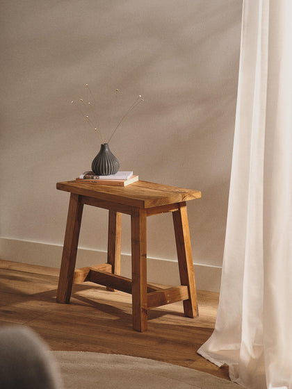 Westwing Taburete De Madera De Teca Lawas