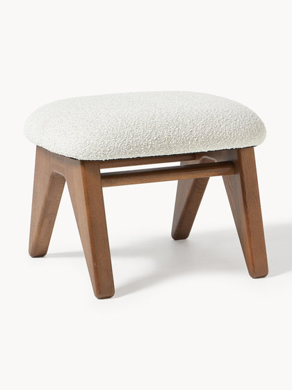 Westwing Taburete en tejido bouclé Shenay