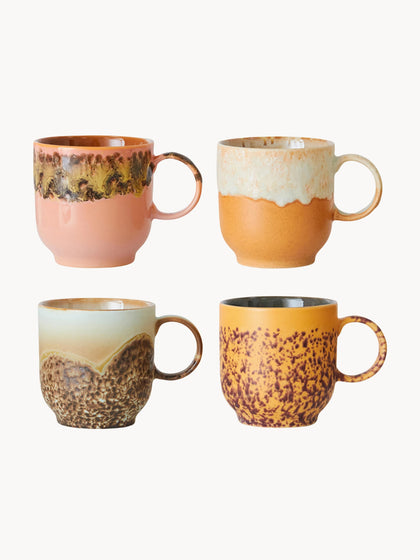 Westwing Tazas artesanales 70's 4 uds