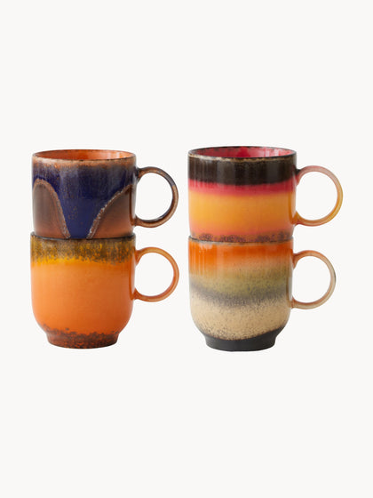 Westwing Tazas Artesanales 70's 4 Uds