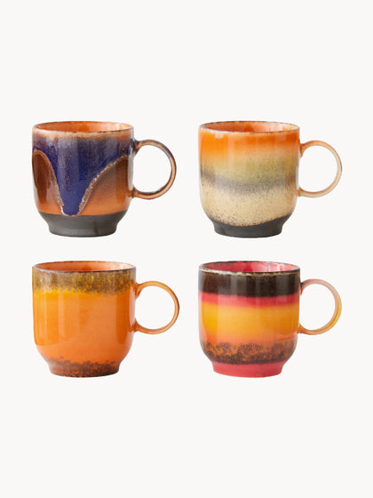 Westwing Tazas artesanales 70's 4 uds