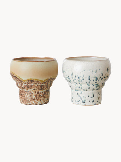 Westwing Tazas artesanales de gres 70's 2 uds
