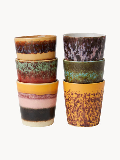 Westwing Tazas Artesanales De Gres 70's 6 Uds