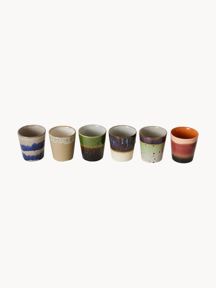 Westwing Tazas Artesanales Esmaltada 70s 6 Uds