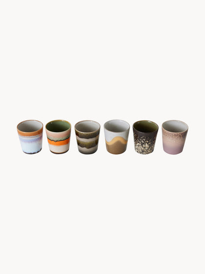 Westwing Tazas Artesanales Esmaltada 70s 6 Uds