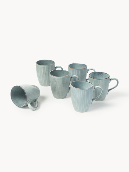 Westwing Tazas Artesanales Nordic Sea 250 ml 6 uds