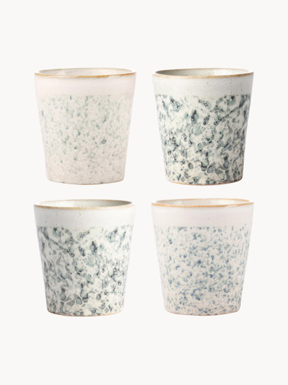 Westwing Tazas pequeñas artesanales 70's 4 uds