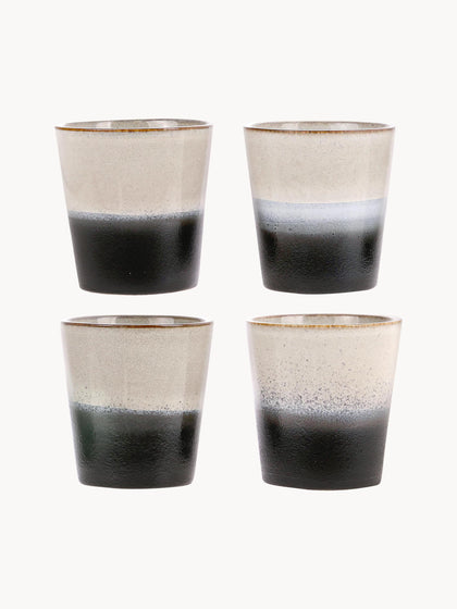 Westwing Tazas pequeñas artesanales 70's 4 uds