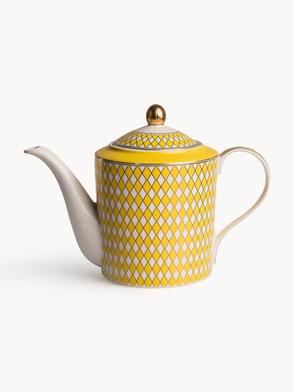 Westwing Tetera artesanal de porcelana Chess 1 1 L