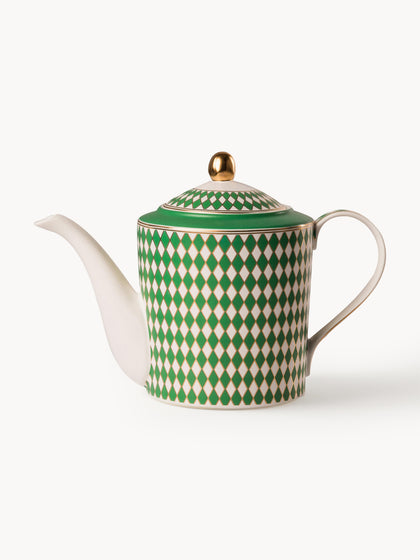 Westwing Tetera artesanal de porcelana Chess 1 1 L