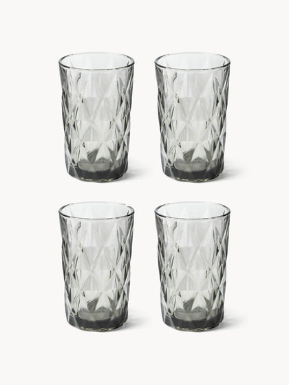 Westwing Vasos altos con relieves Colorado 4 uds