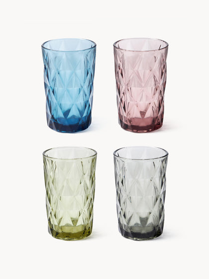 Westwing Vasos altos con relieves Colorado 4 uds