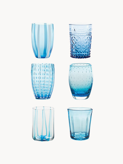 Westwing Vasos de agua artesanales Melting 6 uds