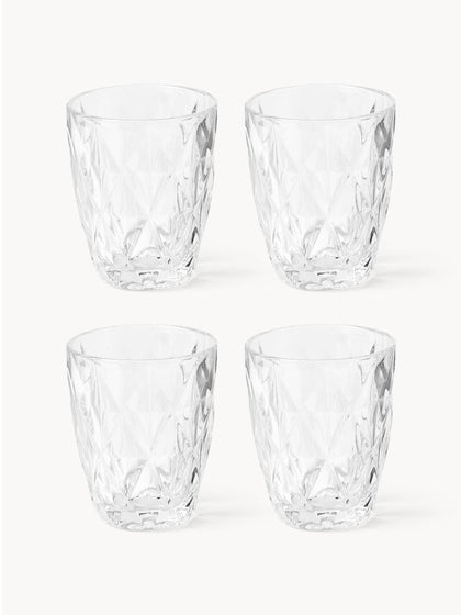 Westwing Vasos de agua con relieve Colorado 4 uds