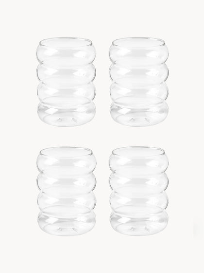 Westwing Vasos de agua soplados Bubbly 4 uds