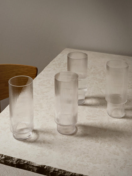 Westwing Vasos Soplados Con Relieves Ripple 4 Uds