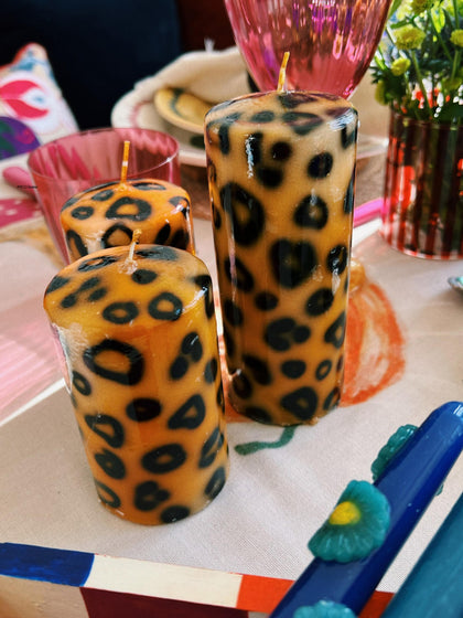 Westwing Vela Pilar Artesanal Leopard 10 cm