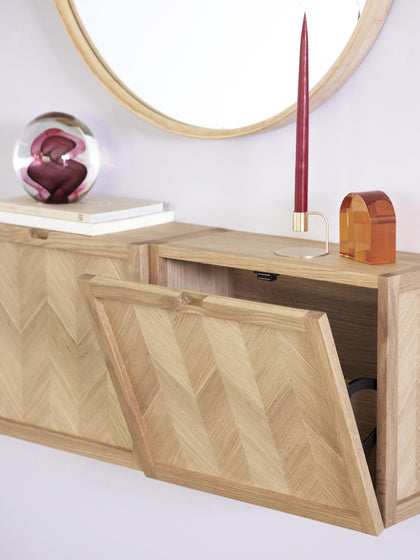 Westwing Zapatero De Pared De Roble Herringbone
