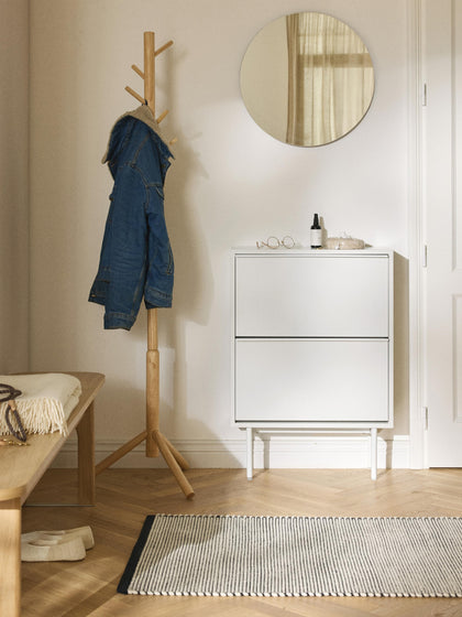 Westwing Zapatero De Madera Con Compartimentos Plegables Elona