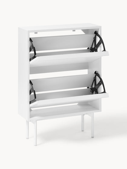 Westwing Zapatero De Madera Con Compartimentos Plegables Elona