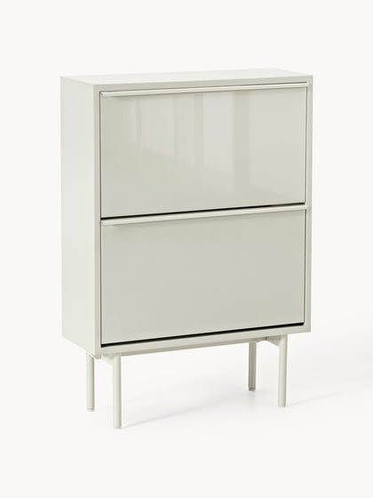 Westwing Zapatero de madera con compartimentos plegables Elona