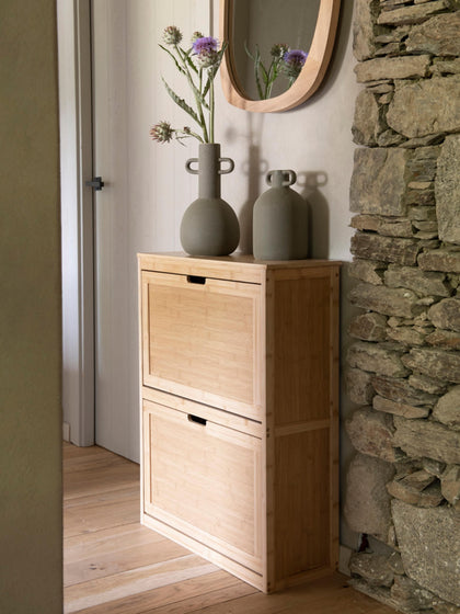Westwing Zapatero De Pared De Madera De Bambú Kedar