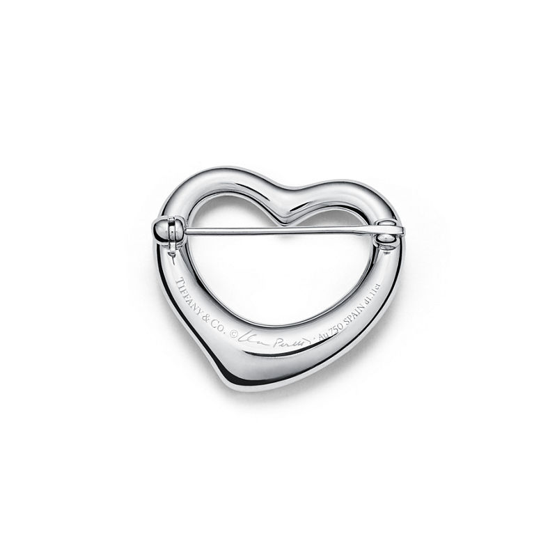 Tiffany & Co. Elsa Peretti® Broche Open Heart De Platino Con Diamantes En Pavé