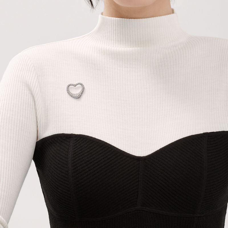 Tiffany & Co. Elsa Peretti® Broche Open Heart De Platino Con Diamantes En Pavé