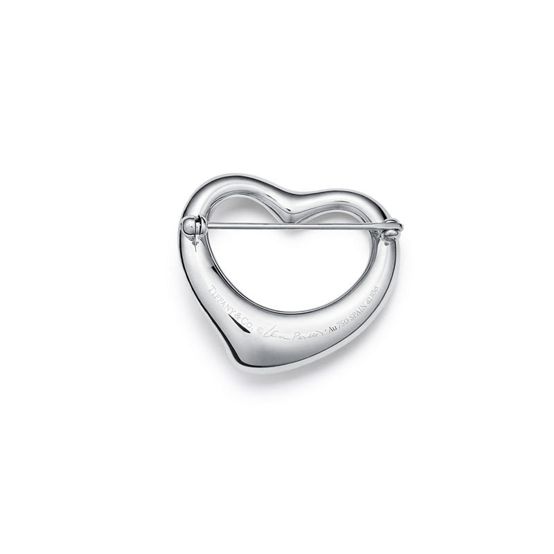 Tiffany & Co. Elsa Peretti® Broche Open Heart De Platino Con Diamantes En Pavé