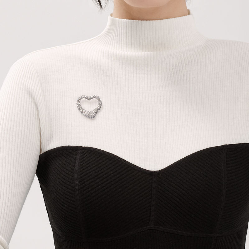 Tiffany & Co. Elsa Peretti® Broche Open Heart De Platino Con Diamantes En Pavé