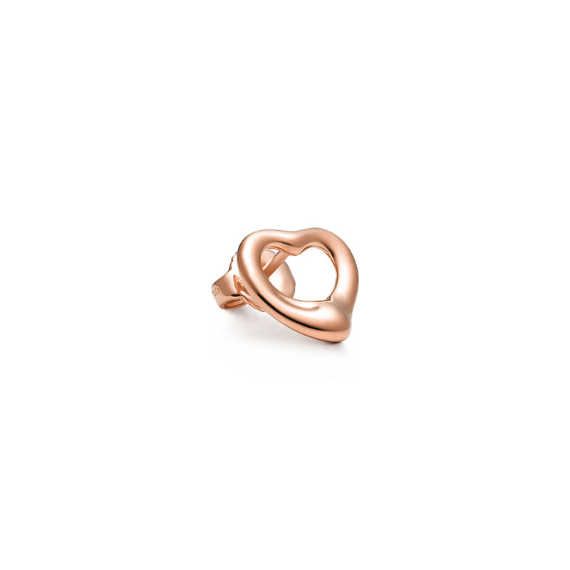 Tiffany & Co. Elsa Peretti® Pendientes De Botón Open Heart En Oro Rosa 11 mm