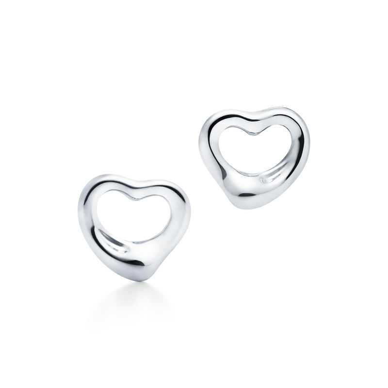 Tiffany & Co. Elsa Peretti® Pendientes de botón Open Heart en plata 11 mm