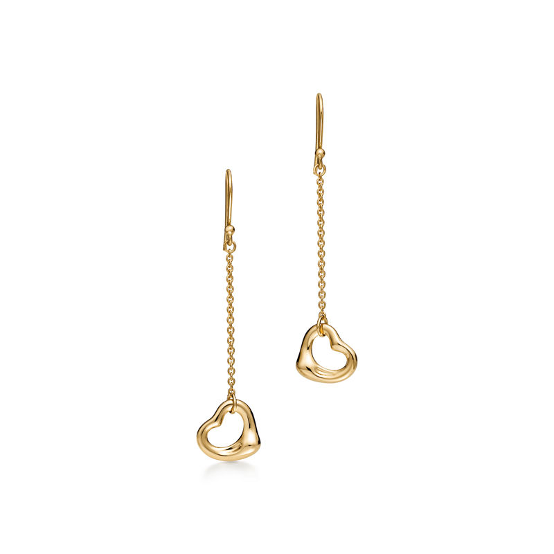 Tiffany & Co. Elsa Peretti® Pendientes Open Heart de oro amarillo