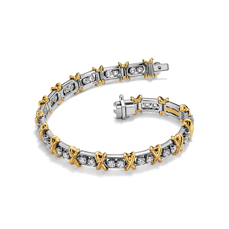 Tiffany & Co. Jean Schlumberger By Tiffany Pulsera 36 Stone De Platino Y Oro Con Diamantes