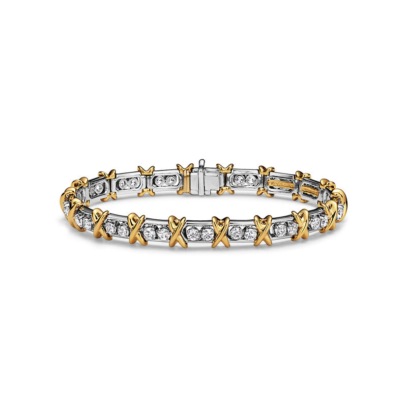 Tiffany & Co. Jean Schlumberger by Tiffany Pulsera 36 Stone de platino y oro con diamantes