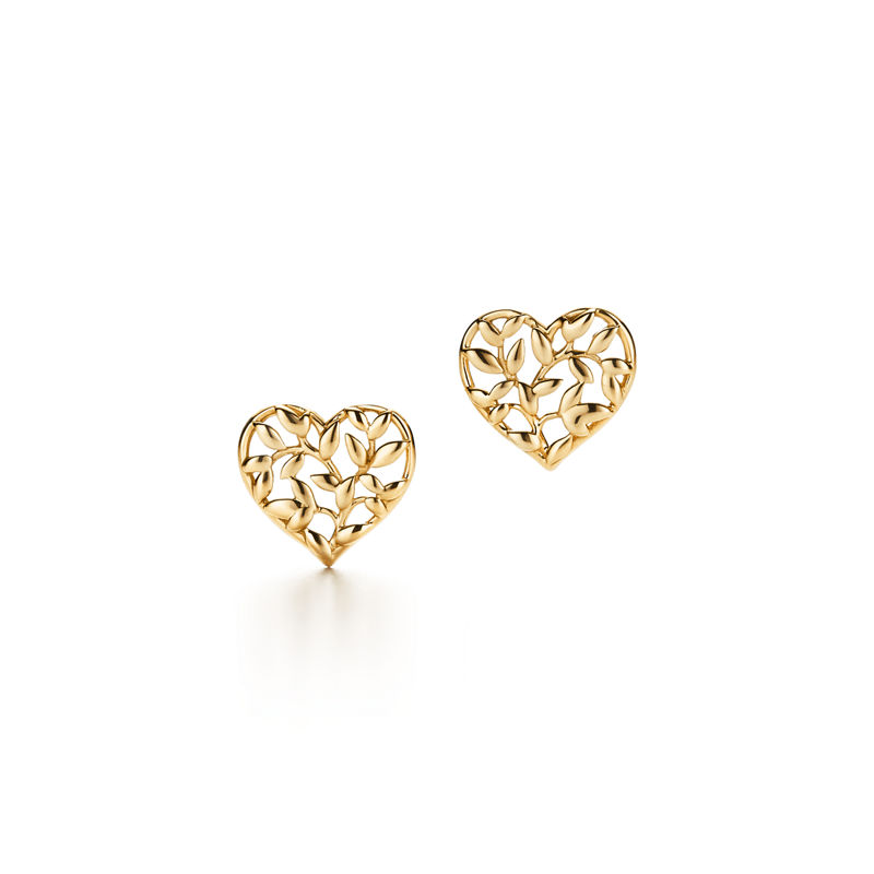 Tiffany & Co. Paloma Picasso® pendientes en forma de corazón Olive Leaf