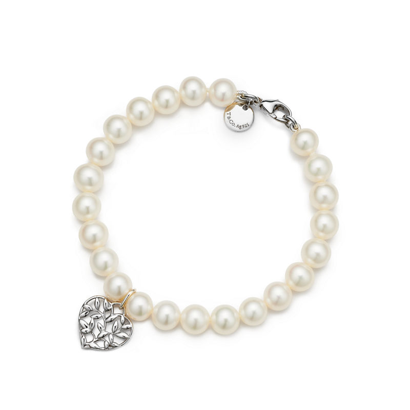 Tiffany & Co. Paloma Picasso® pulsera Olive Leaf Pearl Heart