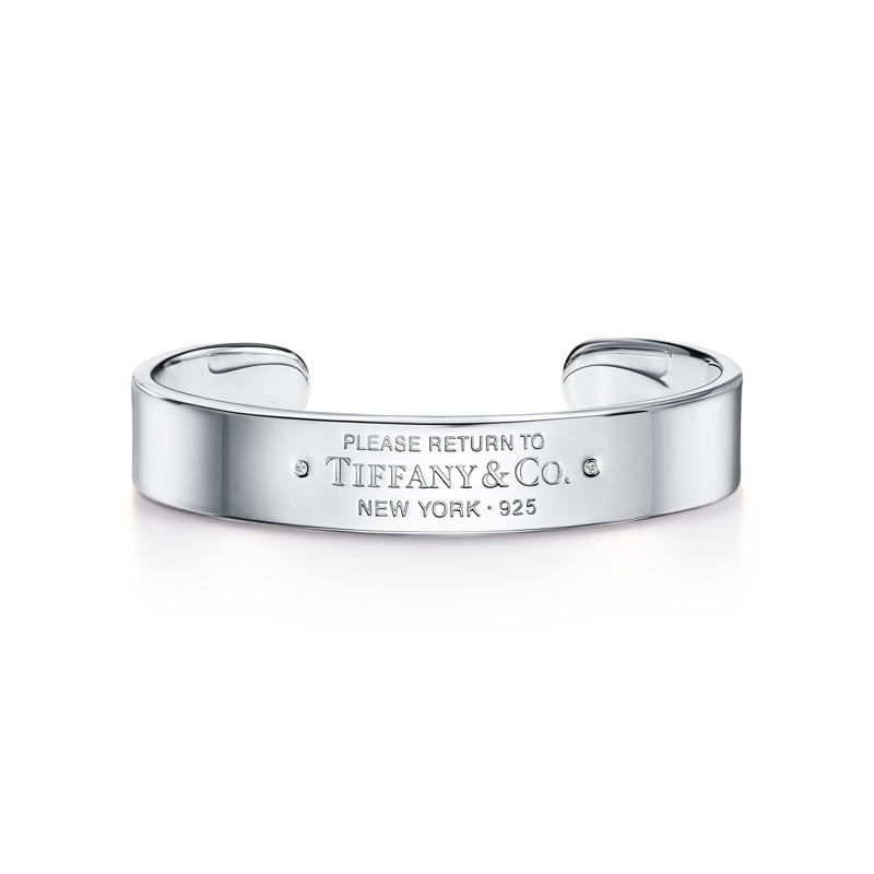 Tiffany & Co. Return to Tiffany™ Brazalete estrecho en plata de ley con diamantes