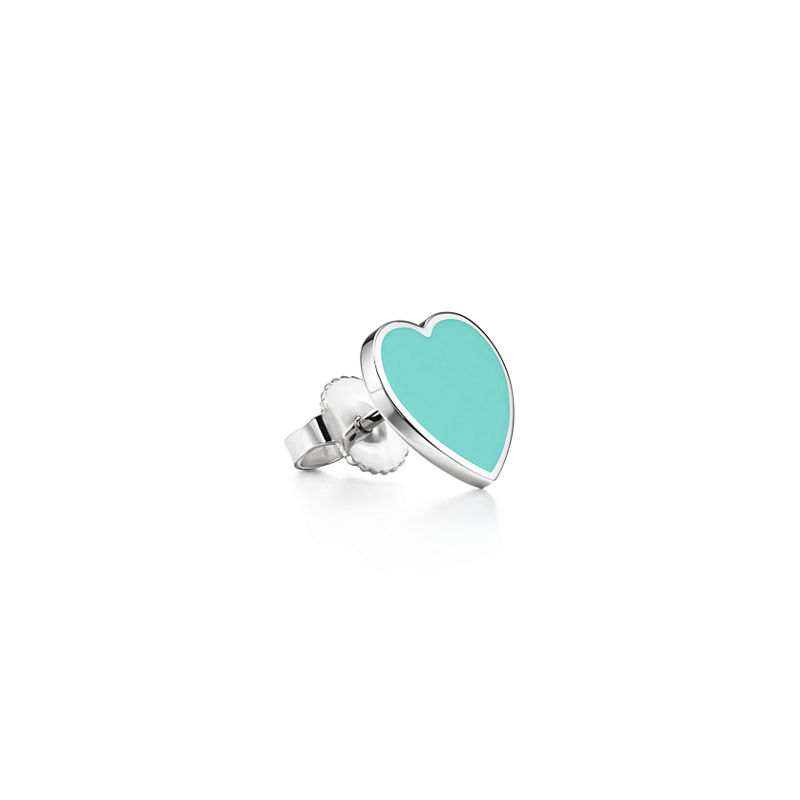 Tiffany & Co. Return To Tiffany™ Pendientes En Plata Con Color Tiffany Blue® Y Un Diamante Mini