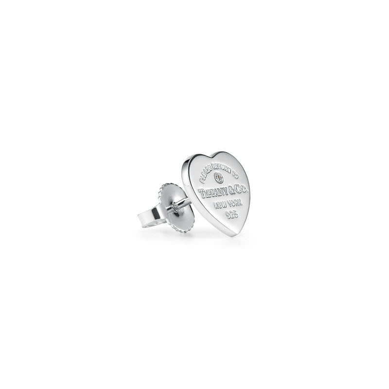 Tiffany & Co. Return To Tiffany™ Pendientes En Plata Con Color Tiffany Blue® Y Un Diamante Mini