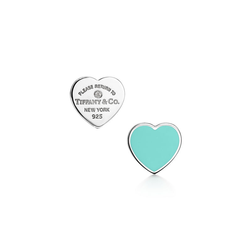 Tiffany & Co. Return to Tiffany™ Pendientes en plata con color Tiffany Blue® y un diamante mini