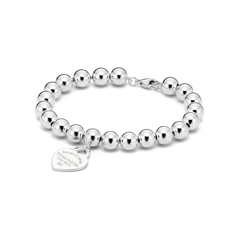 Tiffany & Co. Return To Tiffany™ Pulsera Con Insignia De Corazón En Plata 8 mm