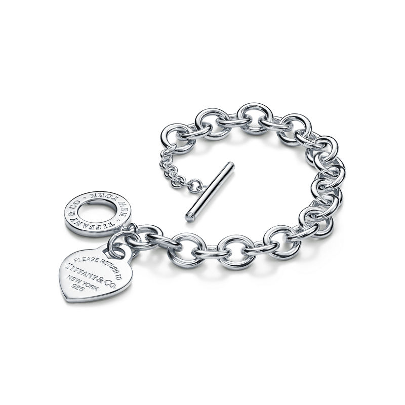 Tiffany & Co. Return To Tiffany™ ​Pulsera Con Insignia De Corazón Y Cierre Tipo Pasador ​ En Plata