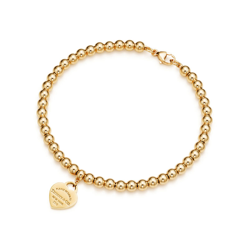 Tiffany & Co. Return to Tiffany™ Pulsera de cuentas con insignia de corazón en oro amarillo