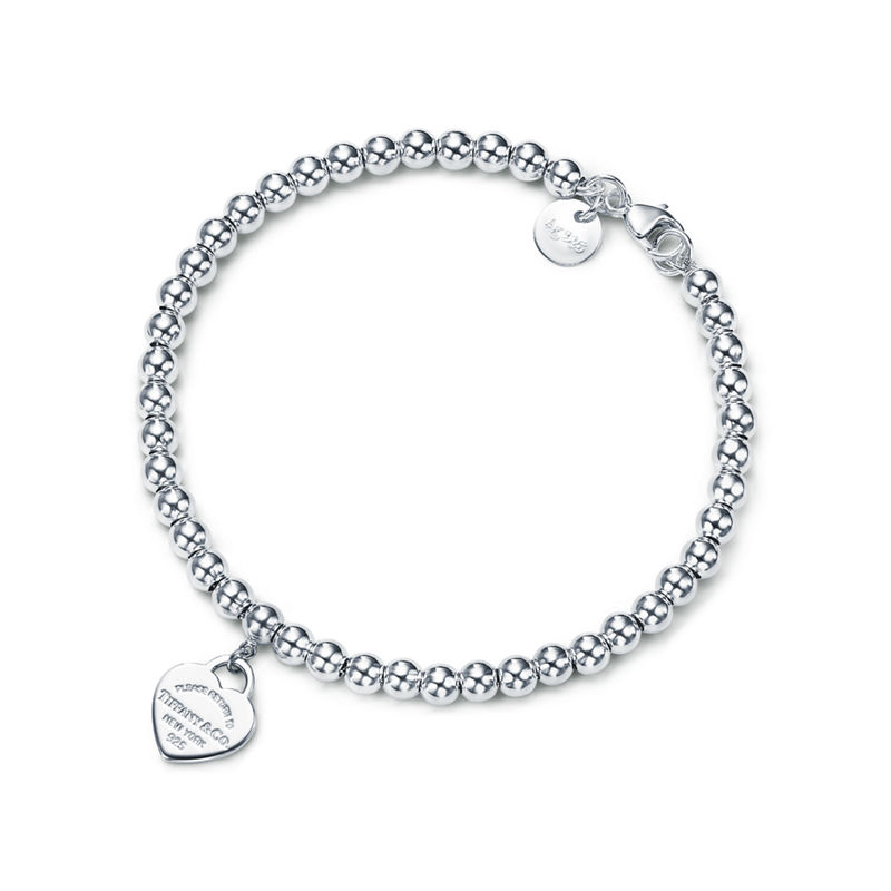 Tiffany & Co. Return to Tiffany™ Pulsera de cuentas con insignia de corazón en plata